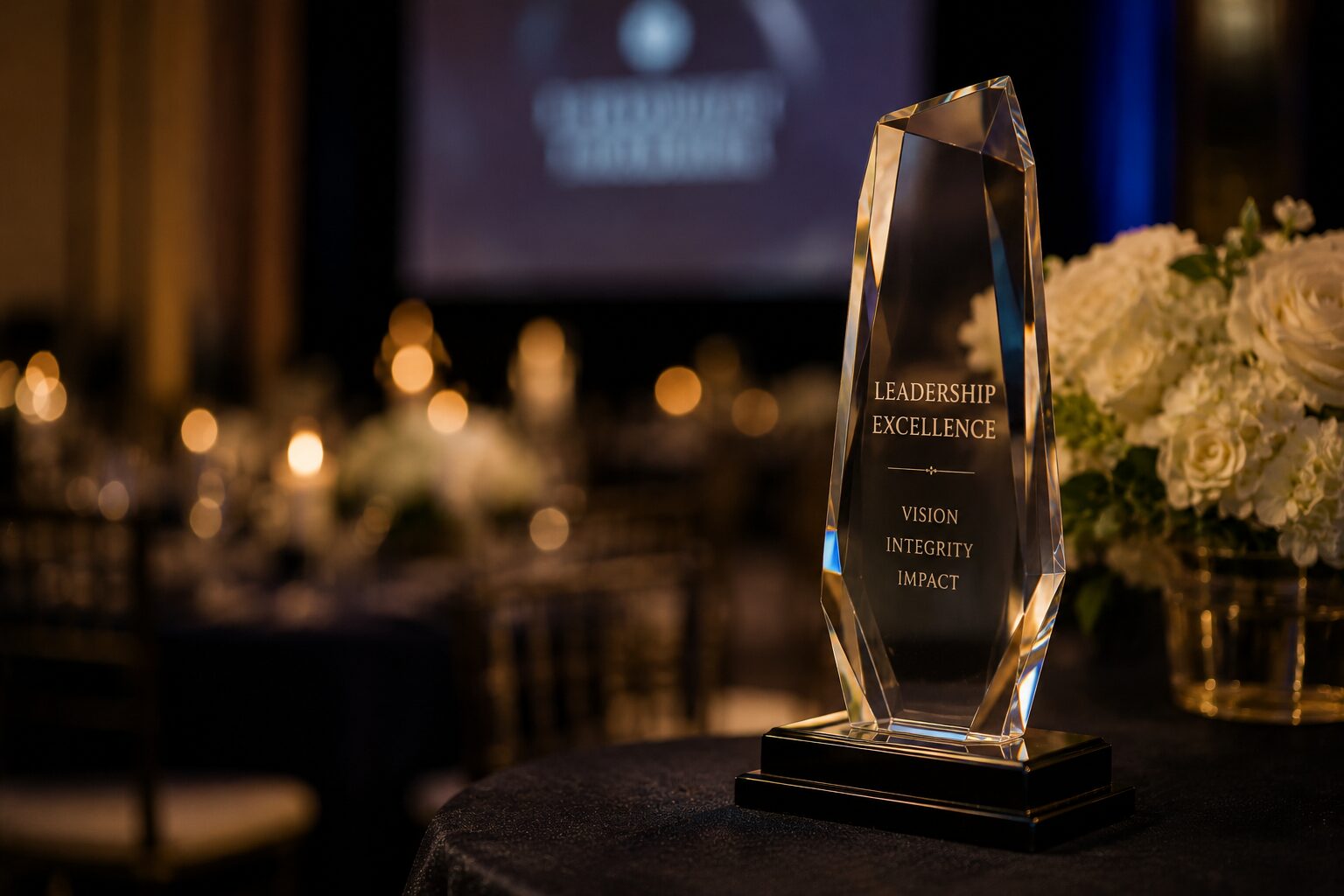 Elegant leadership honor and career milestone experience