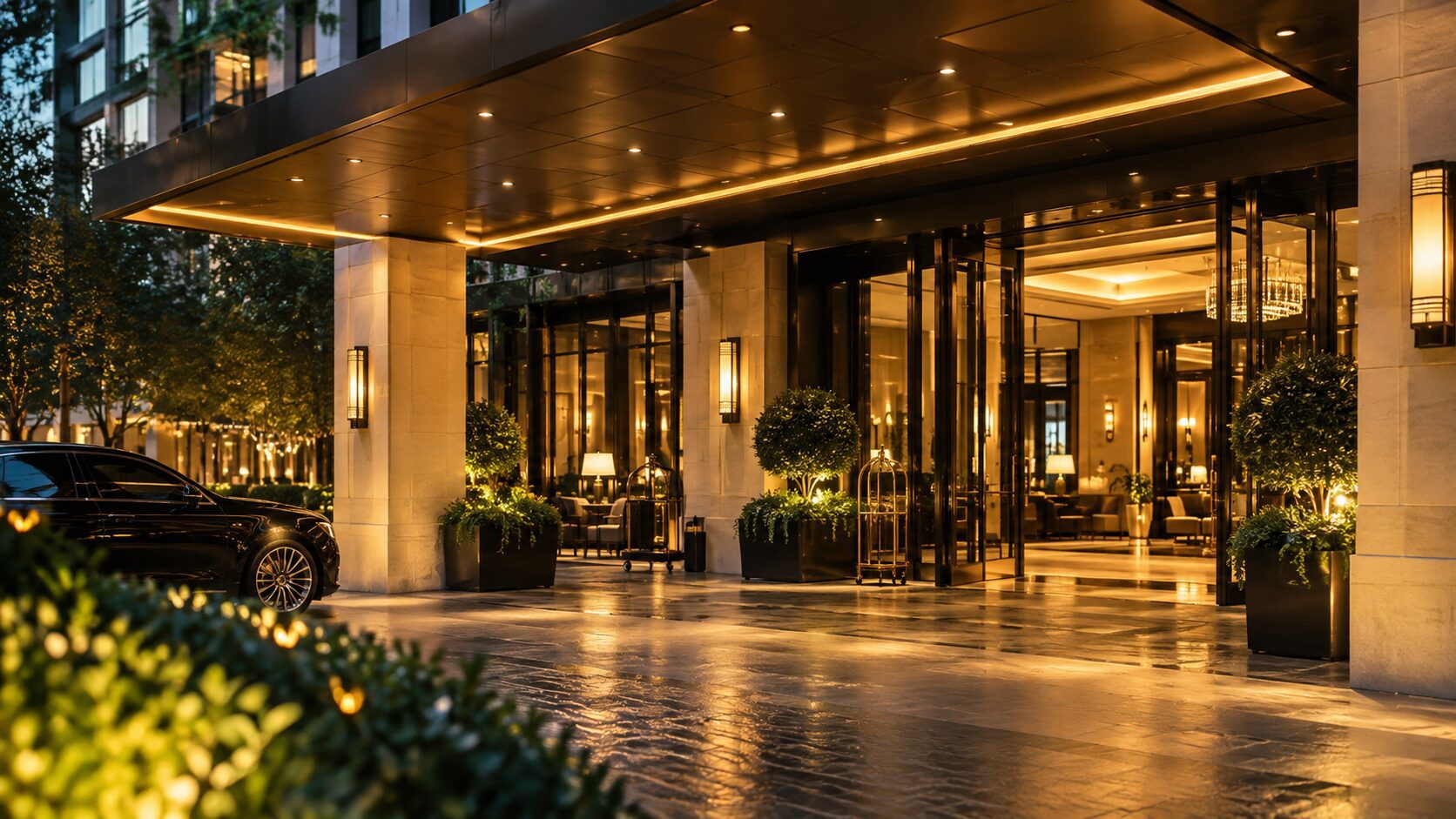 Luxury hotel entrance for corporate and executive experiences
