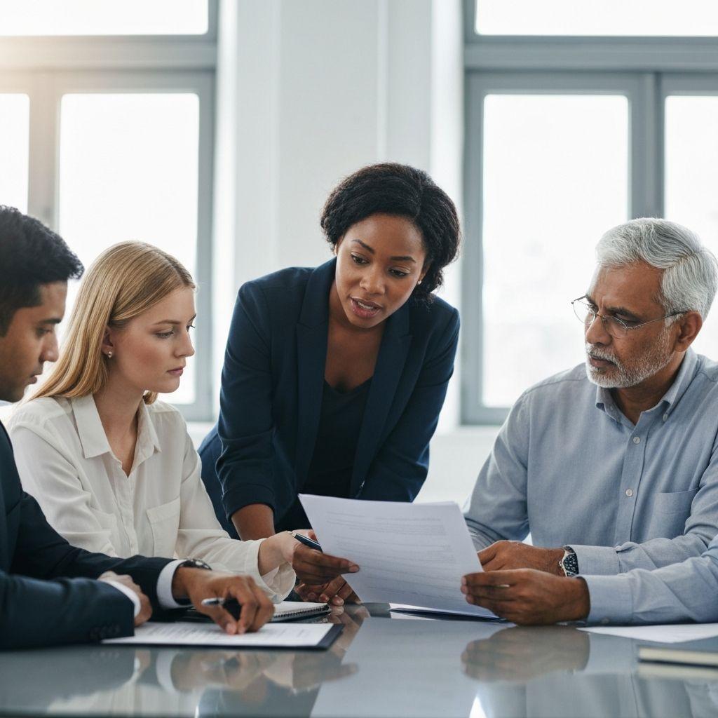 Senior leaders in a strategic meeting
